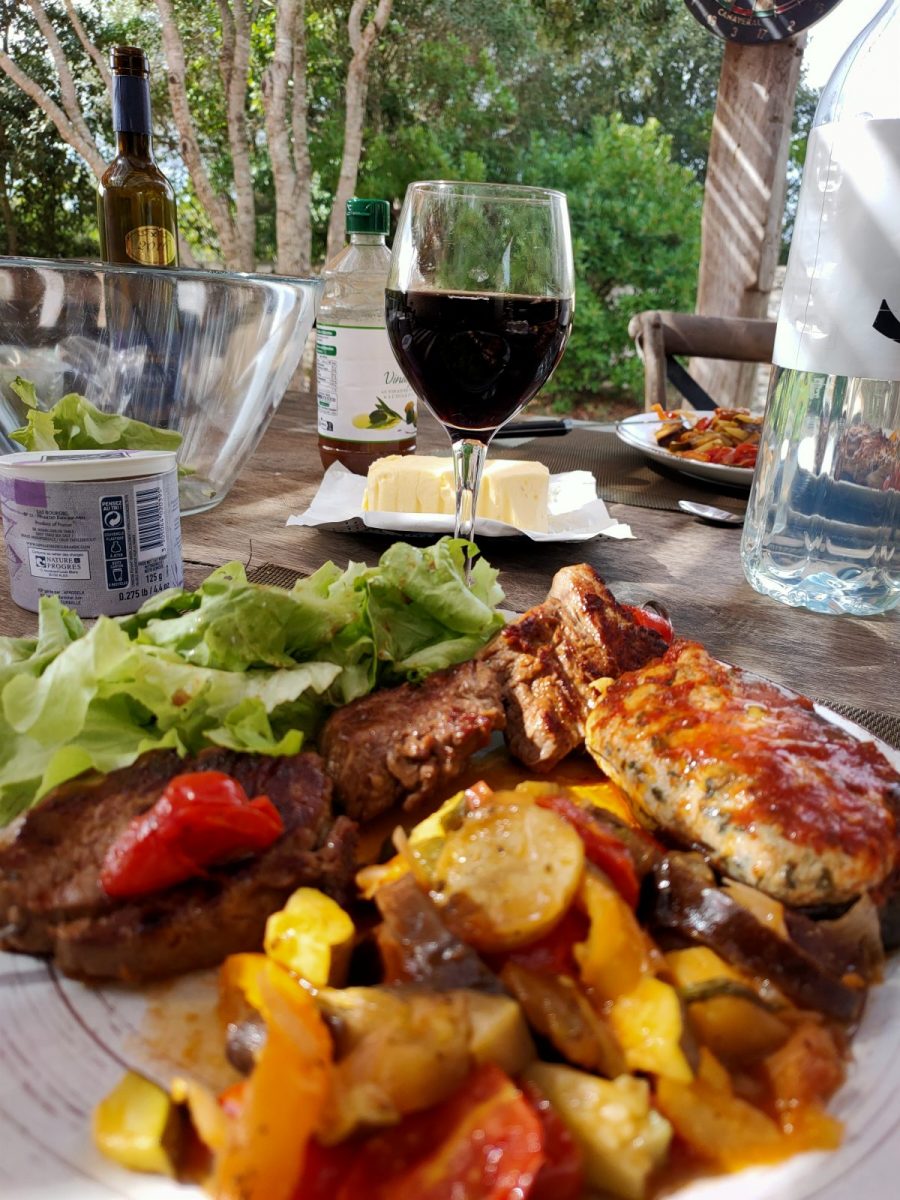 Brochette de veau avec légumes du soleil maison