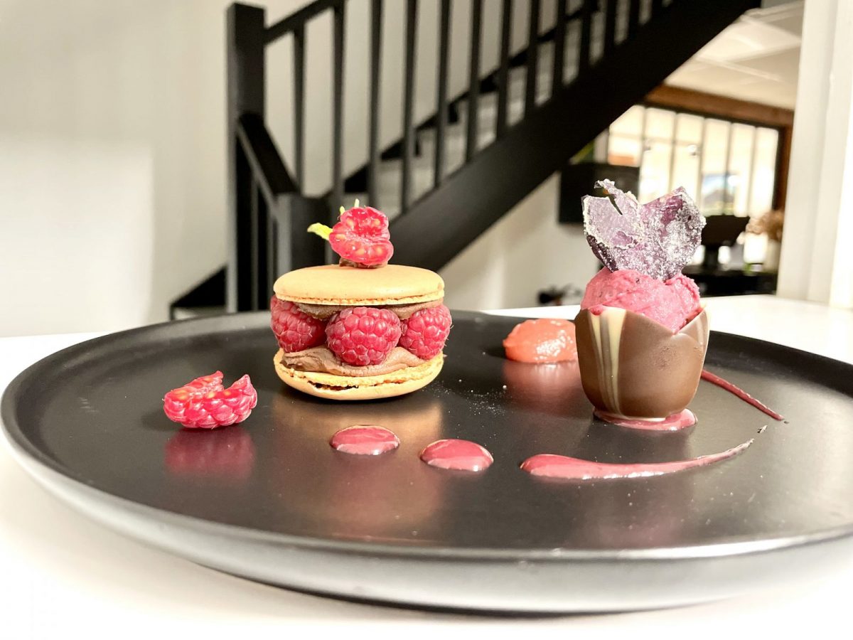 Macaron chocolat-framboise