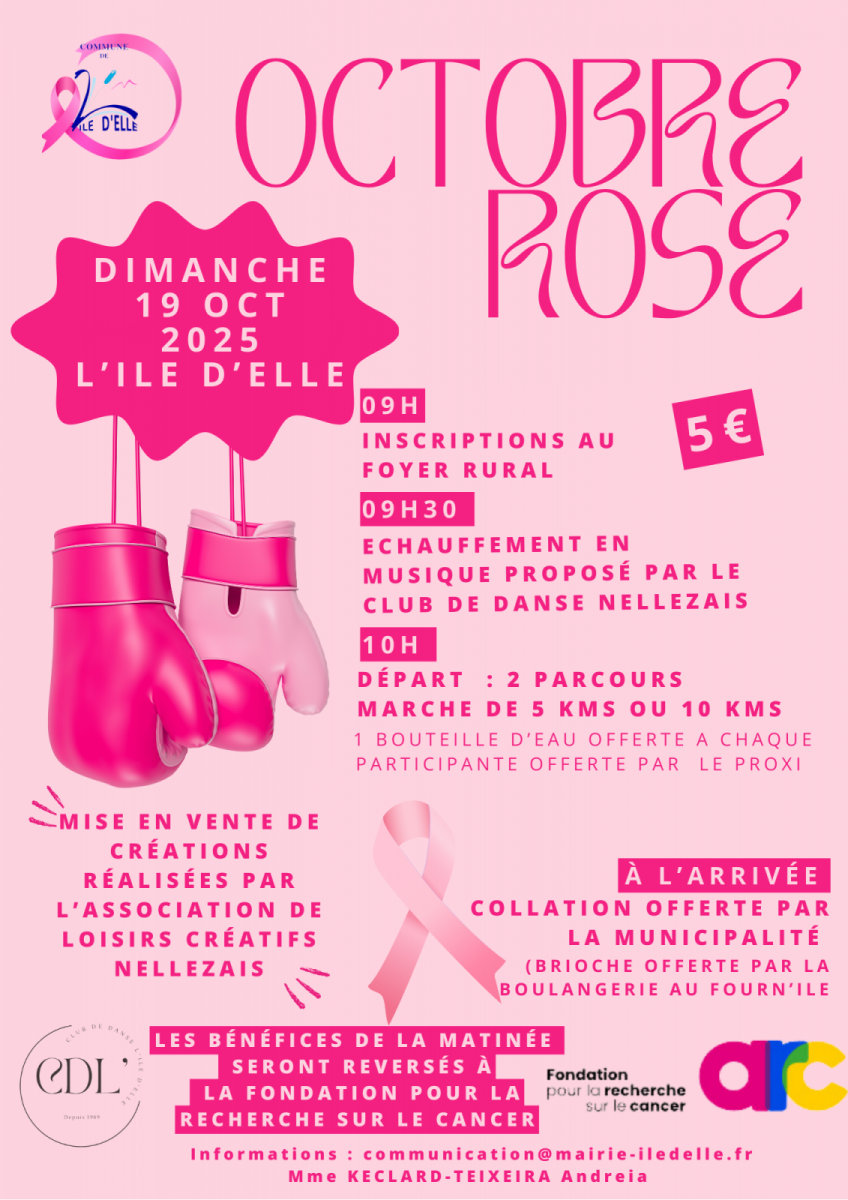Affiche Evènement Solidaire Octobre Rose Cancer du Sein Rose féminin Positif Motivation – 1